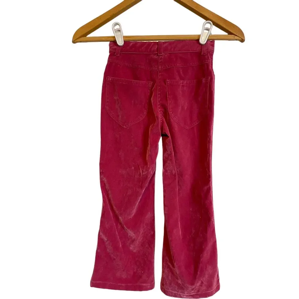 Silvana Cirri pink velour flare pant. Size 6.